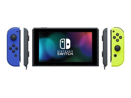 Nintendo Switch OLED with Blue and Neon Yellow Joy-Con
